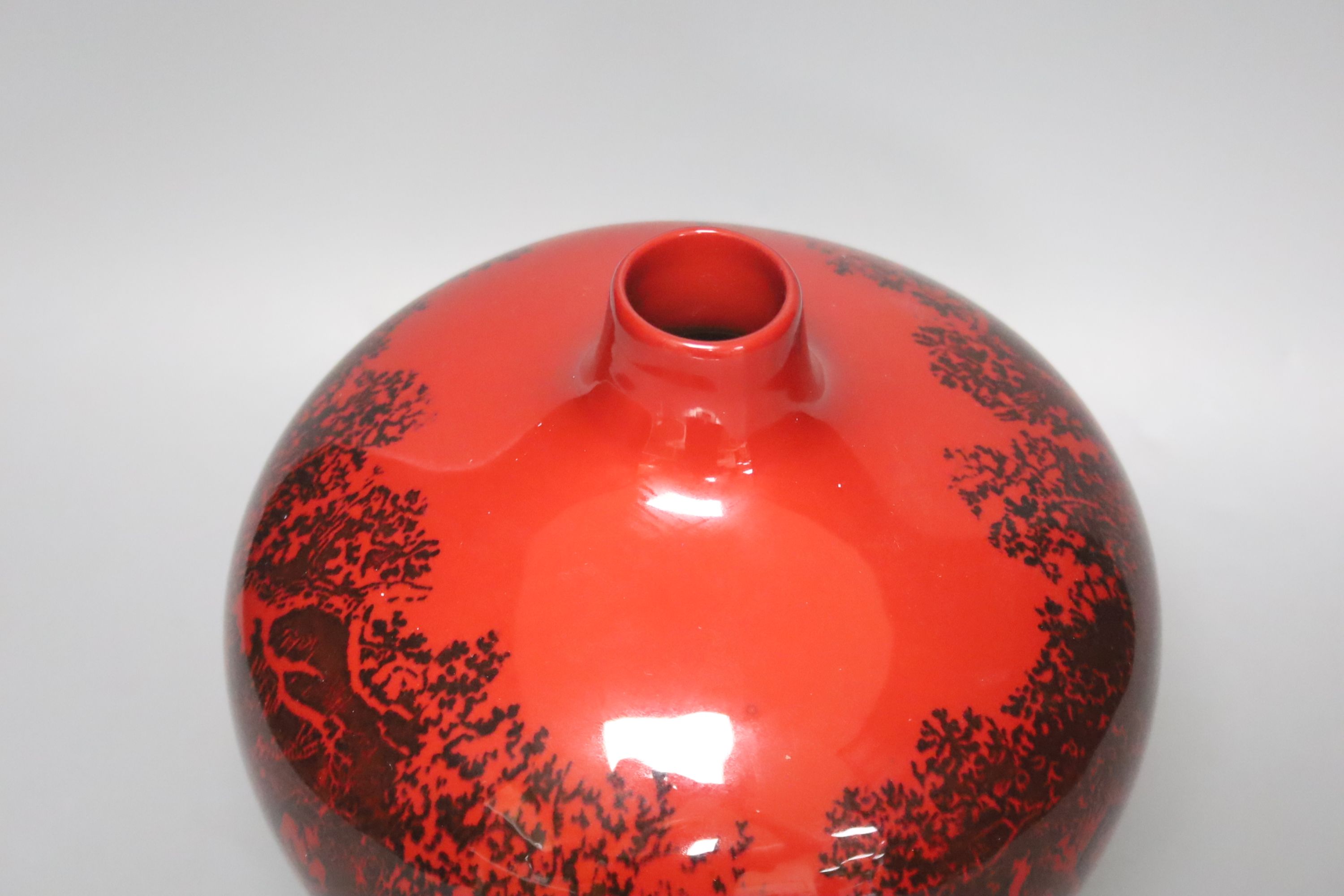 A Royal Doulton flambe veined vase, height 25cm